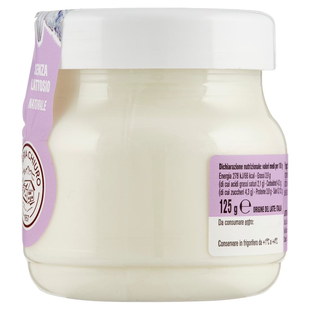 Yogurt di Valtellina Intero Senza Lattosio Bianco Naturale, 125 g